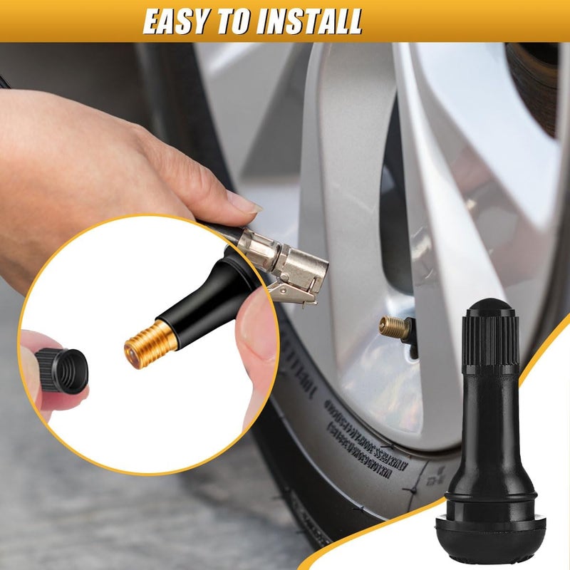 ZIMISI 8 قطع صمامات إطارات TR413 بدون أنبوب، استبدال صمامات إطارات مطاطية عالمية، ملحقات صمامات إطارات السيارات القياسية لثقوب الحافة بدون أنبوب 0.453 بوصة 11.5 مم (TR413) - Image 5